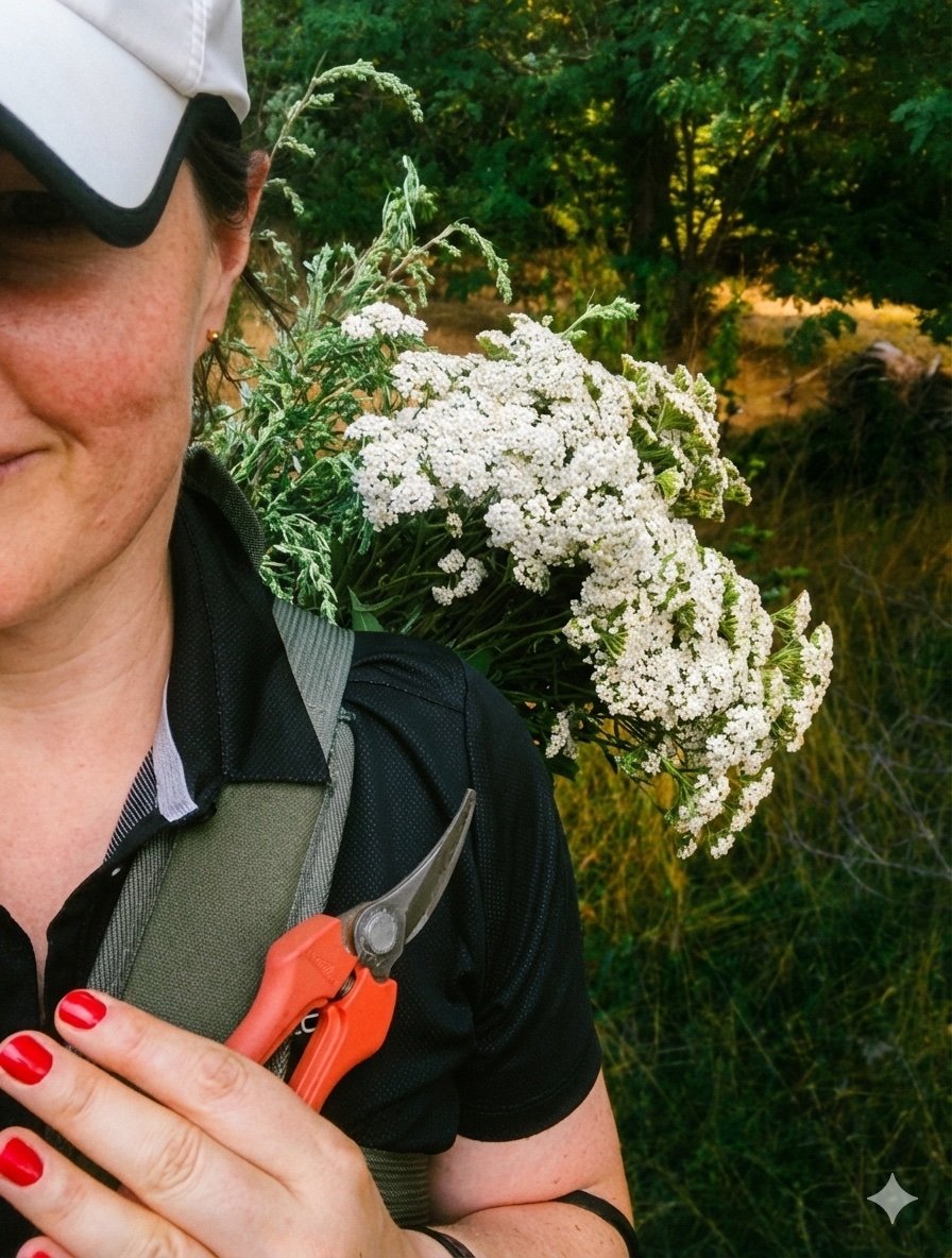 Moi lors d'une cueillette sauvage